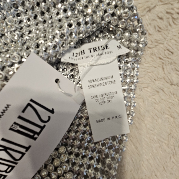 12th Tribe Silver Sequin Crop Top - Picture 7 of 7